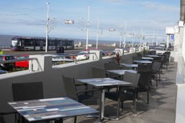 The terrace overlooking the North Promenade and the sea