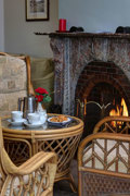 Enjoy afternoon tea around the fire in the cooler months